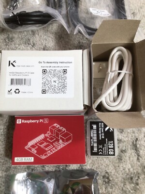 KKSB Raspberry Pi 5 4GB Ram Kit w/ Active Cooler, 128GB Memory *NEW*