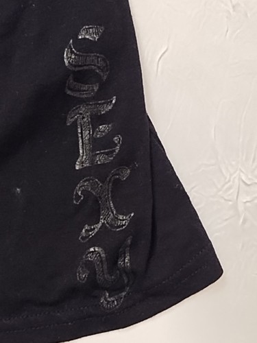 Y2K Vintage Bebe Top Black & Glittery With Fold Down Shoulders - Picture 5 of 12