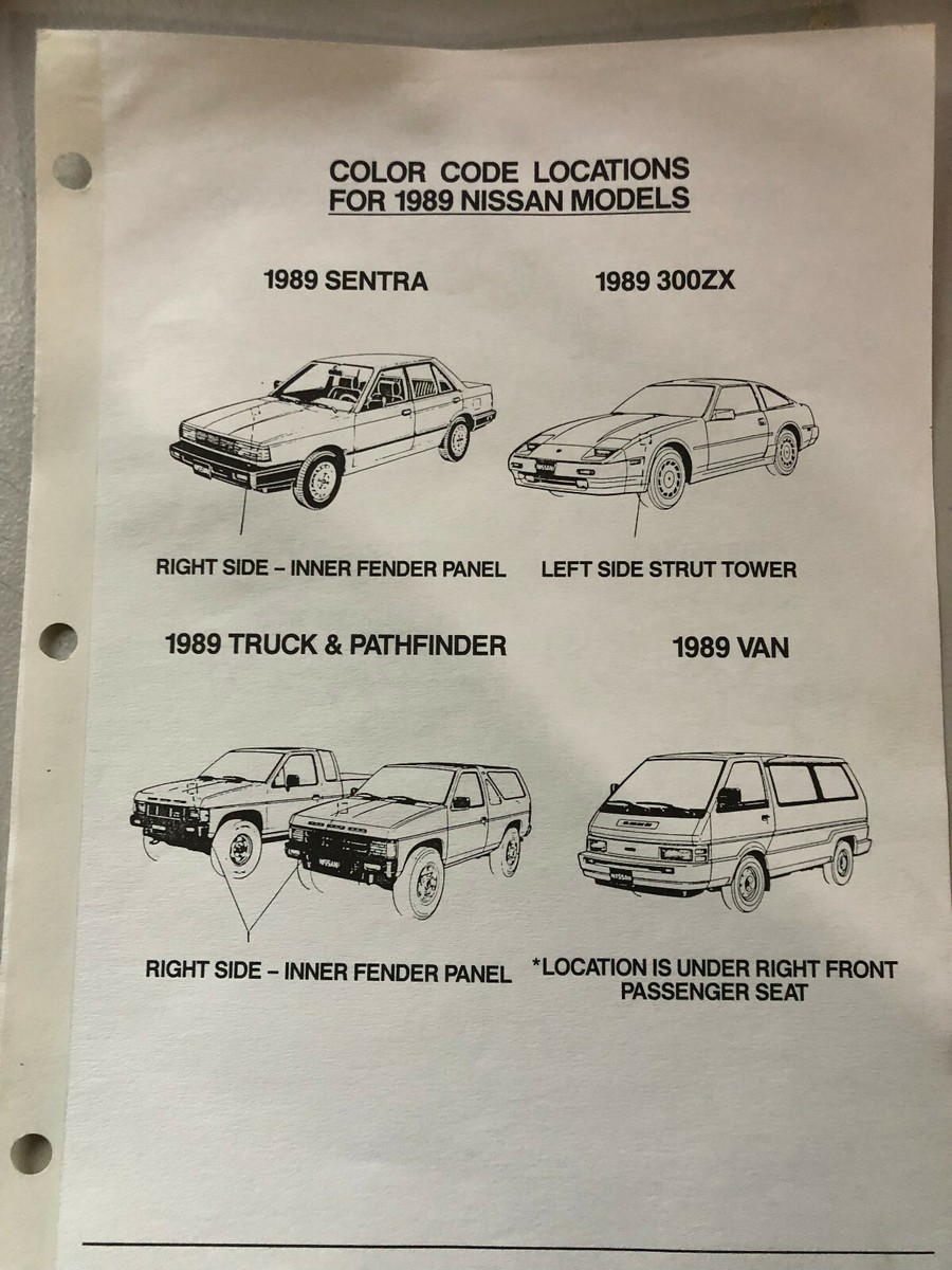 1989 Nissan Paint Chip Paint Samples Nissan Automobilia | eBay