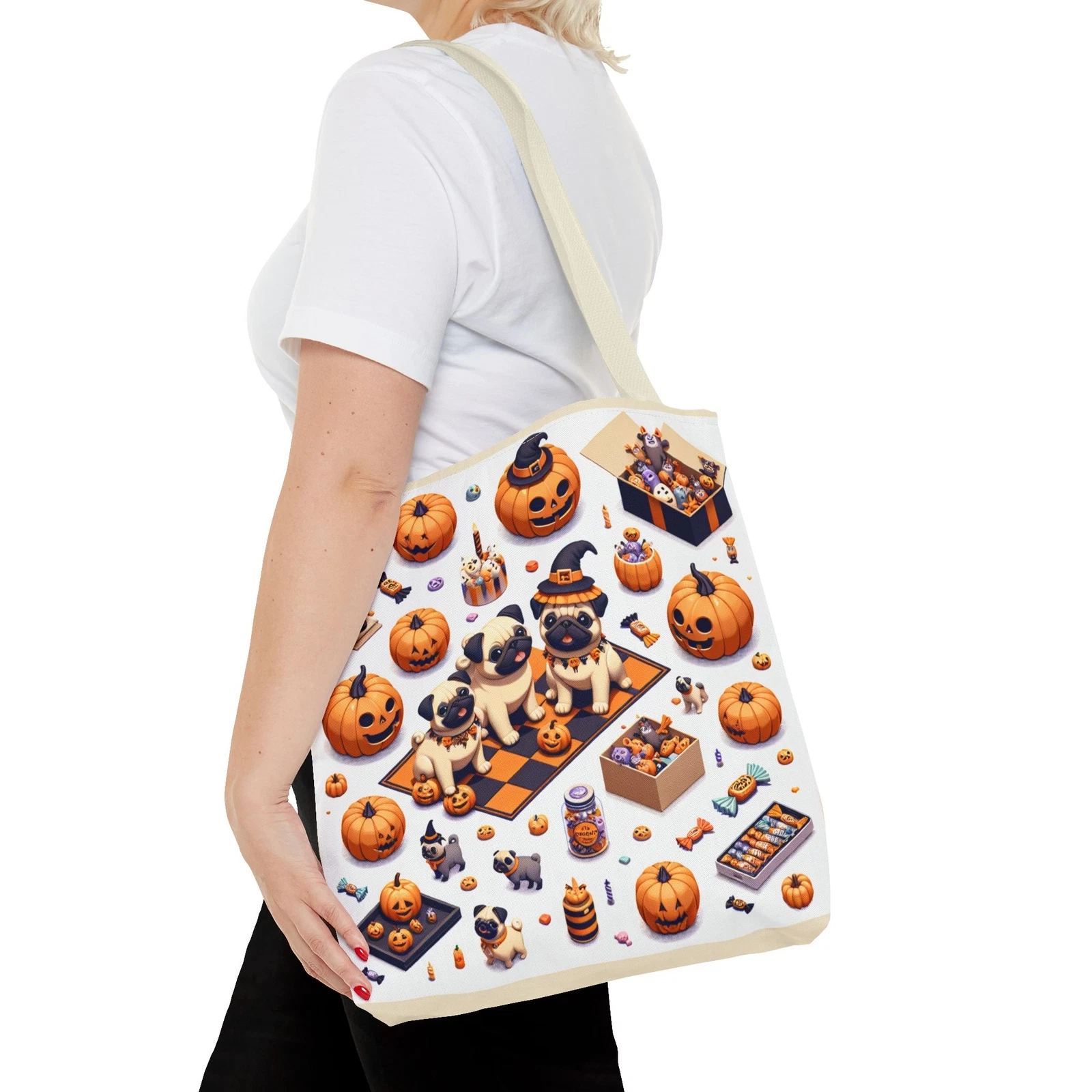 Halloween and Pugs Tote Bag