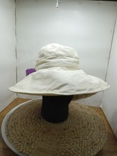 Scala Cream Color Floppy Bucket Hat Adjustable Cute Clean Garden Sun Hat