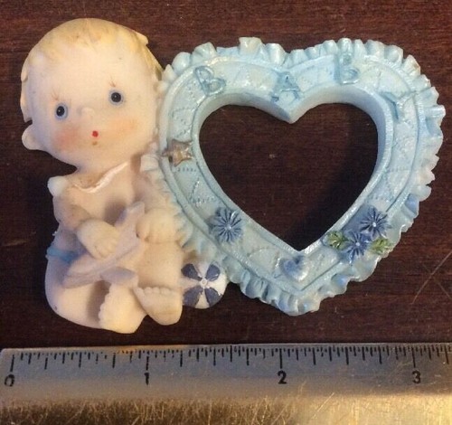 Ceramic Baby Heart Shaped Figurine Photo Frame 2.25"x3.25" GnuFoundArt - Picture 5 of 12