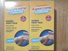 2 Aspercream Maximum Strength Pain Relief Cream, 4.3 oz each