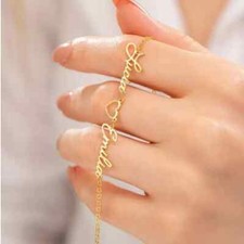 Personalized Double Name Heart Lovers Bracelet Jewelry Holiday Gift Women Charm