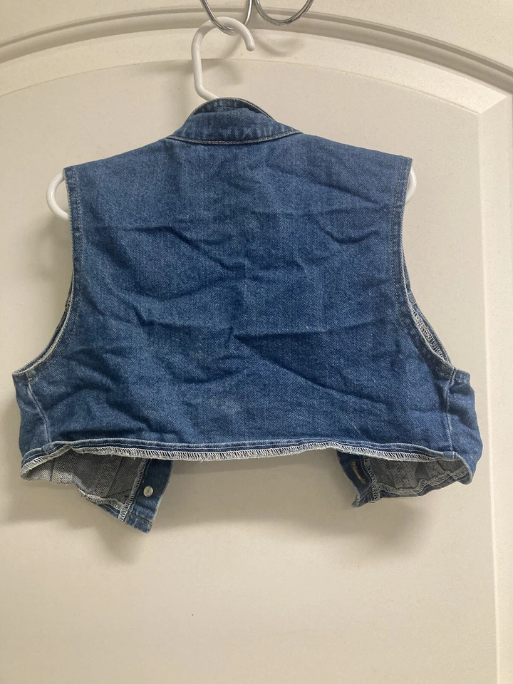 Chaleco Jean Faded Glory Niño Talla 8 De Colección Azul 100% Algodón Denim Botón Foto 3 de 4