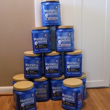 12 Empty Maxwell House Coffee Containers W/ Lids Craft Storage Organize Garage