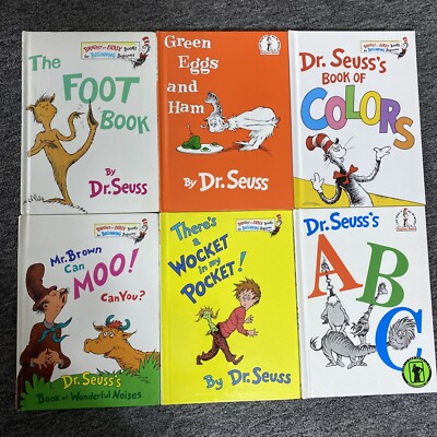 Dr. Seuss 6 book lot book collection hardcover ABC Foot Book Colors Mr Brown Egg