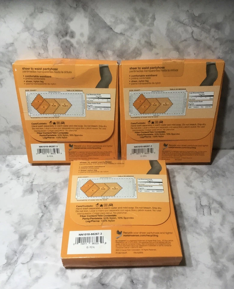 New VTG No Nonsense Sheer to Waist Sheer Toe Pantyhose Sz Plus Nude Tan #J67 - Image 2 of 2