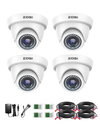 ZOSI 4Pack 1080P Security Cameras 2MP Waterproof Outdoor 80ft Day Night IR TVI
