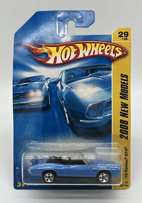 Hot Wheels 2008 New Models '70 Pontiac GTO Blue Convertible 29/40 Diecast 1/64