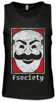 Mr. Fsociety Logo Herren Tank Top Symbol Robot Hacker Virus Wurm Malware E Corp