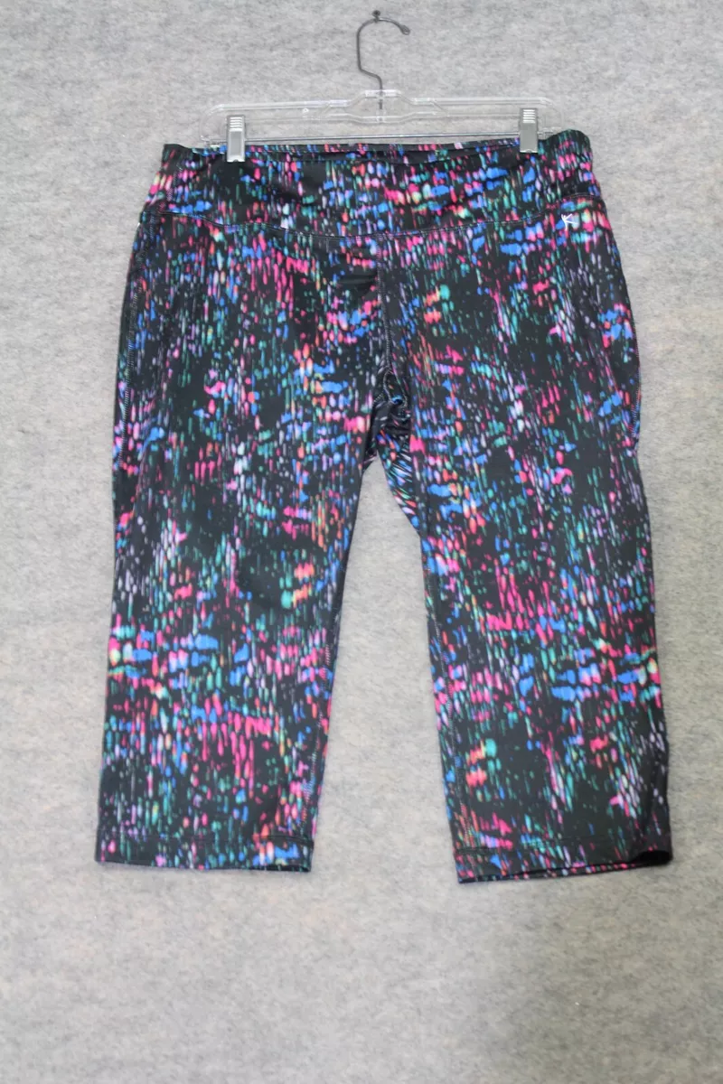 Danskin Now Pants Large L Colorful Yoga Leggings Quick Dry Capri