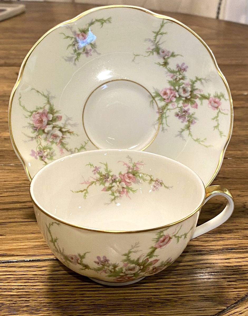 Vintage Theodore Haviland NY Rosalinde SET OF 3 Cups/Saucers 1936