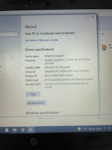 HP Ellitebook 8470p A1G60AV Intel i5 @ 2.6 GHz 8.0 GB RAM 500 GB Laptop - Picture 4 of 7