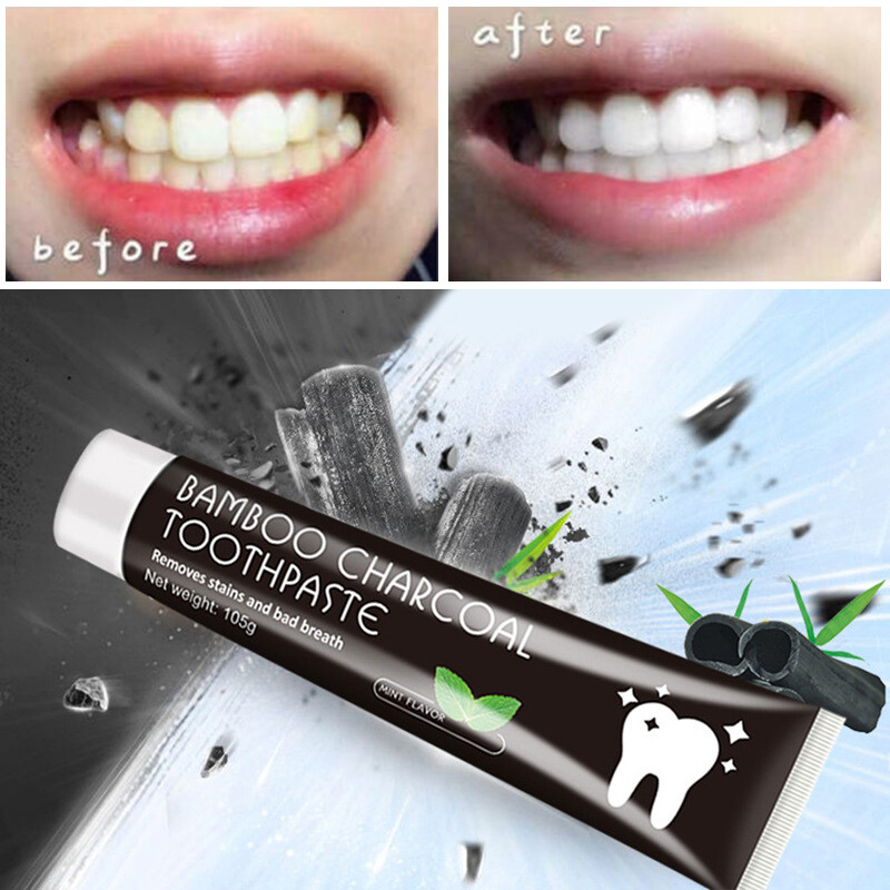 Bamboo Charcoal Toothpaste Deep Clean Teeth Whitening Bad Breath Stains ...