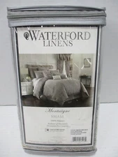Waterford Linens Euro Sham Gray Montaigne Platinum 26X26 Polyester One Sham New