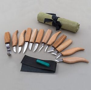 Wood Carving Tools Set Top Kit Of 12 Tools Chisel Set Knives Chisels Beavercraft Ebay