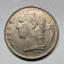 1969 Belgium 1 Franc - Beautiful Coin - #A-053-B