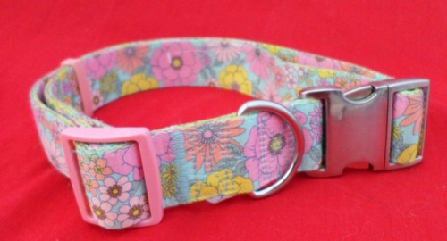 YOURLY BIG DOG COLLAR PINK DAISY FLORAL DESIGN X-LARGE-XXLARGE