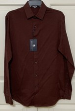 NWT Hart Schaffner Marx size S brick red long sleeve button up shirt men's 98