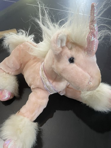 Animal Alley Einhorn Plüsch rosa/weiß mit Pailletten 17 Zoll Vintage