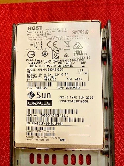 Oracle Sun 7094126 200GB SAS-3 Solid State Drive Assembly - Image 2 of 3