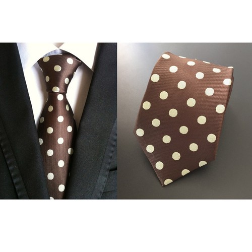 Breite klassische Herren-Jacquard-Krawatte mit Tupfen Party Hochzeit Business HZ027 - Bild 3 von 9