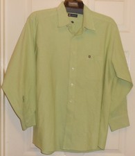 GREEN LONG SLEEVE DRESS SHIRT SIZE 16-161/2 L(32/33) BY CHAPS--USED
