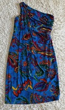 Lauren Ralph Lauren one shoulder Dress Size 4 Paisley multi Color