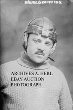 Andre Grapperon early racing motorcycle ace photograph Photo portrait