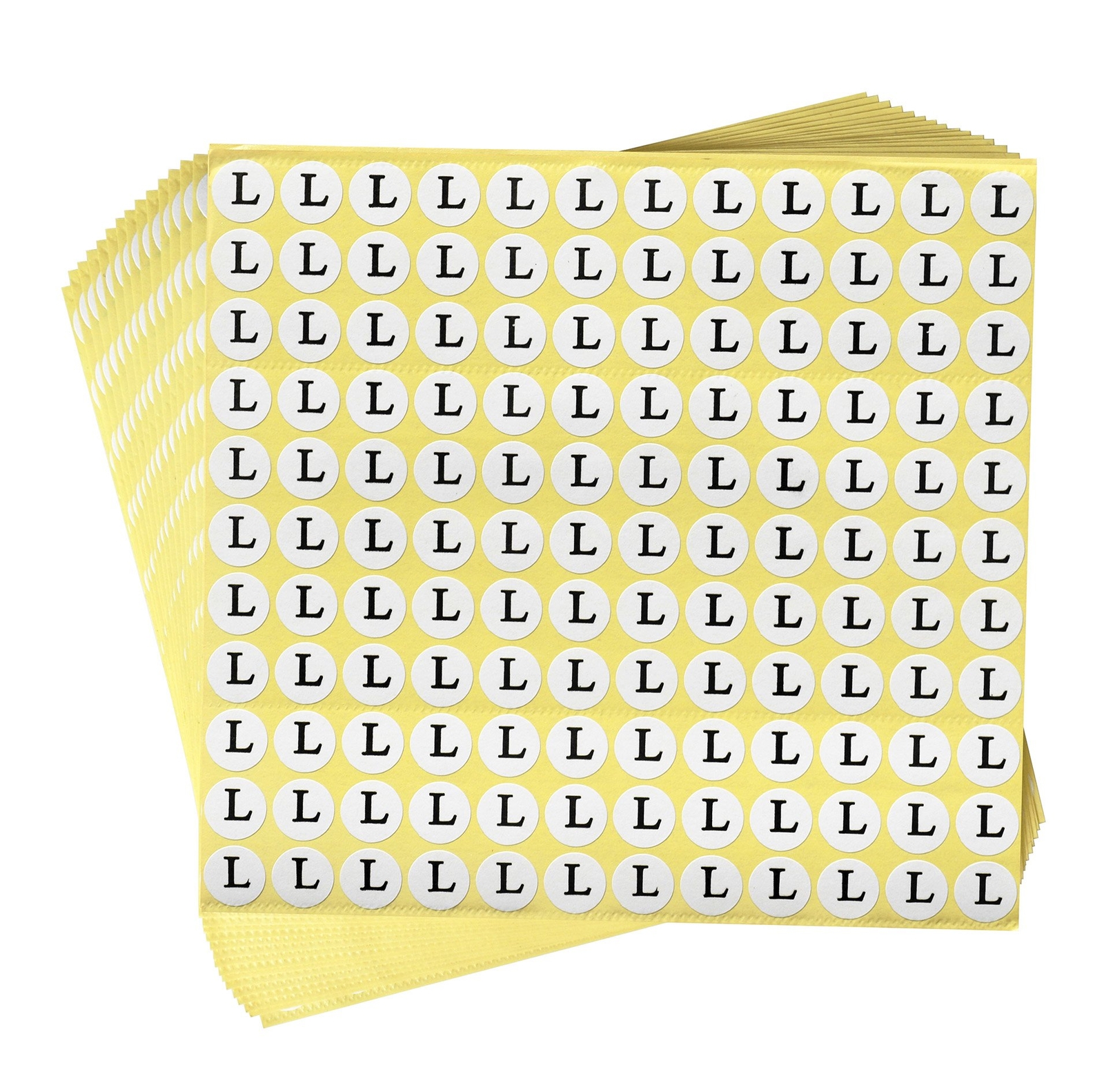 Round White Self-Adhesive Paper Labels - Size Large (L)