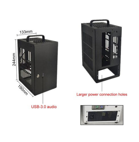 Mini-ITX PC Case Chassis Tower Small Form Factor Gaming Computer Riser Cable - Picture 4 of 16
