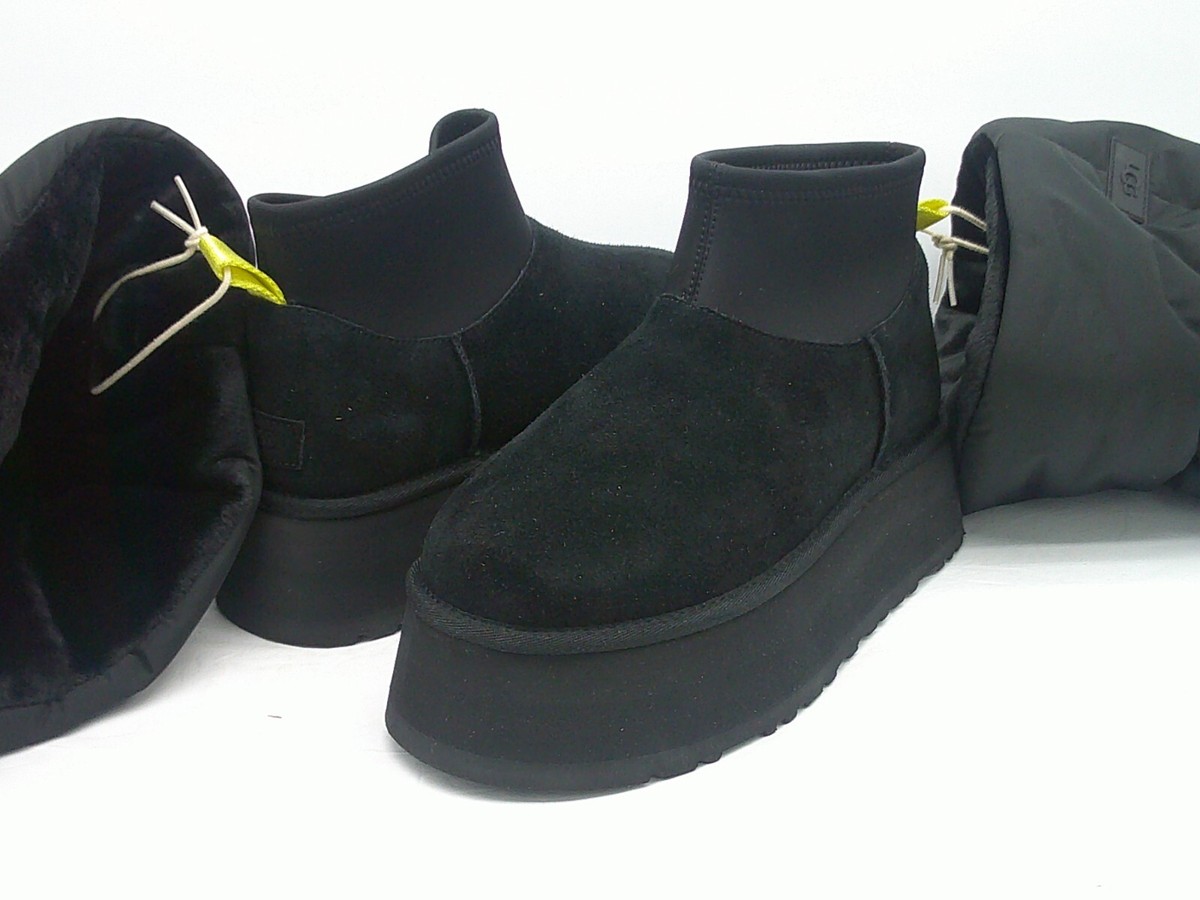 UGG CLASSIC MINI DIPPER PUFFER WOMEN BOOTS SUEDE BLACK US 6 UGG CLASSIC MINI DIPPER PUFFER WOMEN BOOTS SUEDE BLACK US 6