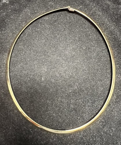 Solid Yellow Gold ITALY Omega Necklace 