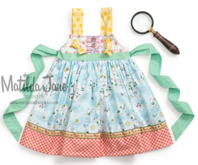 NEW Matilda Jane Platinum Blue Island Breeze Smart Knot Dress size 8 NWOT Maps