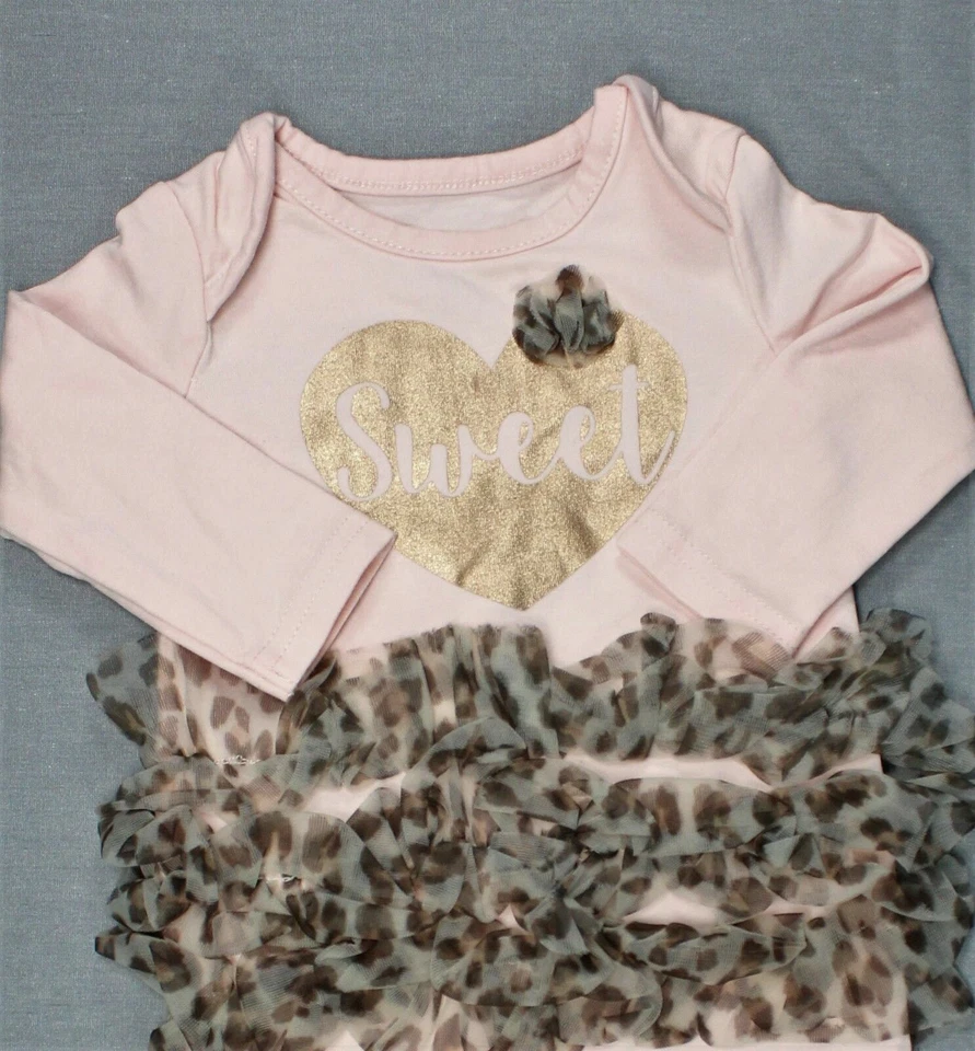 Bebé Iniciador Bebé Niña Ropa 3 Meses Rosa Claro Dulce Volantes Tutú Conjunto Foto 2 de 3