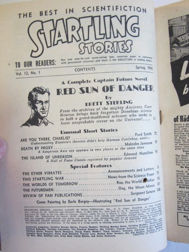 Startling Stories Pulp Vol. 12 #1, Apr 1945 VG+ Classic Bergey Robot Cover! - Picture 3 of 5