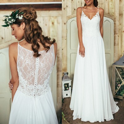 simple wedding dress with straps