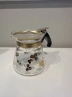 Vintage Glass Pyrex Gold clover mini single serve Coffee/ Tea Syrup Carafe