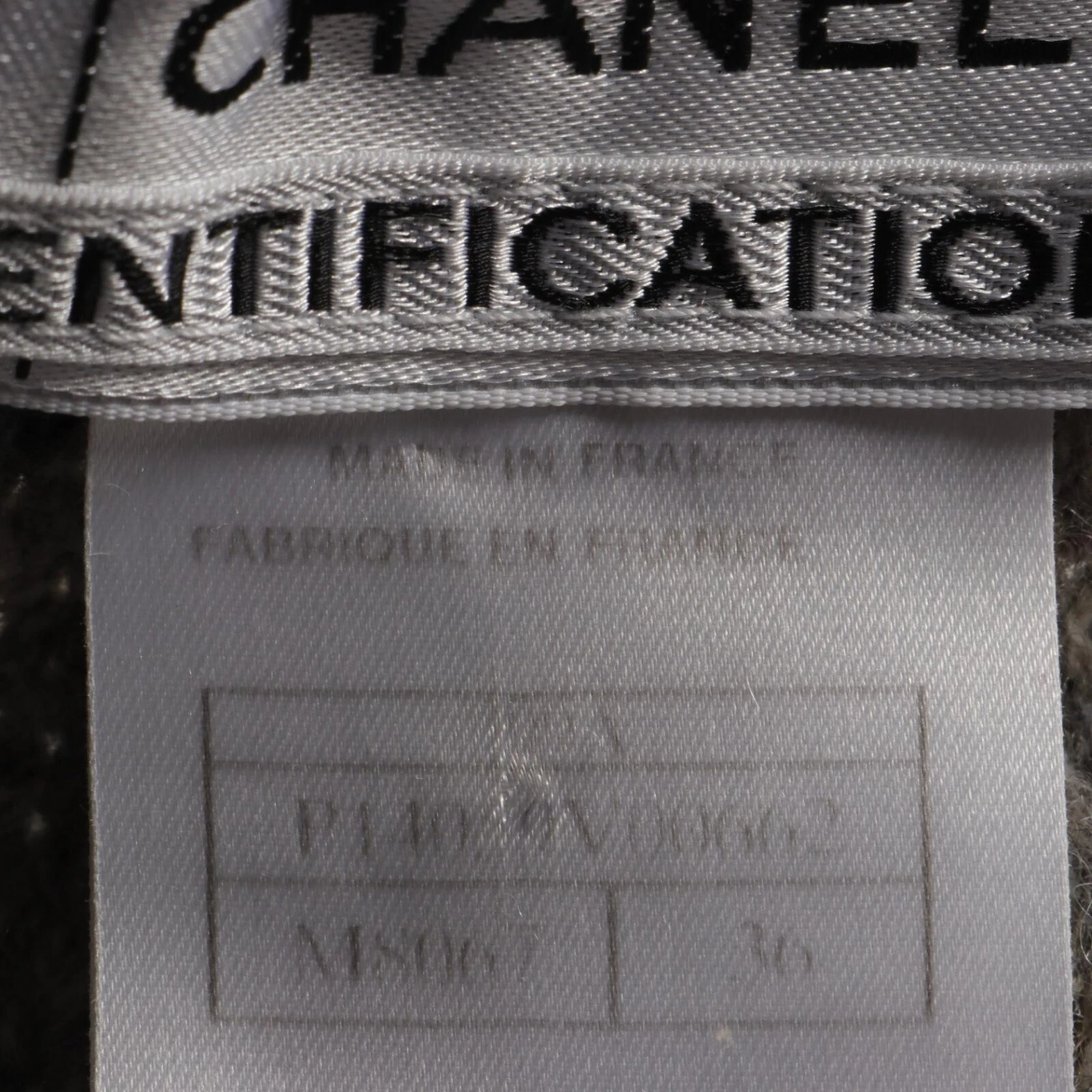 CHANEL Gilet Identificazione Top Lana Nylon Grigio P14059 Taglia 36