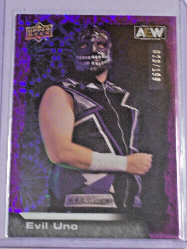 2022 Upper Deck AEW Purple Pyro Parallel Evil Uno /199 #24