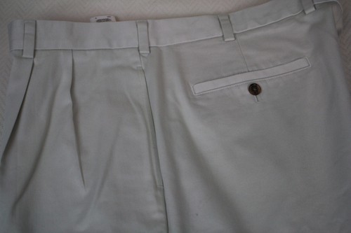 BROOKS BROTHERS Pant New Advantage Chino All Cotton Pleated Cuff Beige W40/L34 - Picture 4 of 9