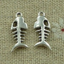 Free Ship 220 pcs tibetan silver Fish bone charms 18X8mm L-3486