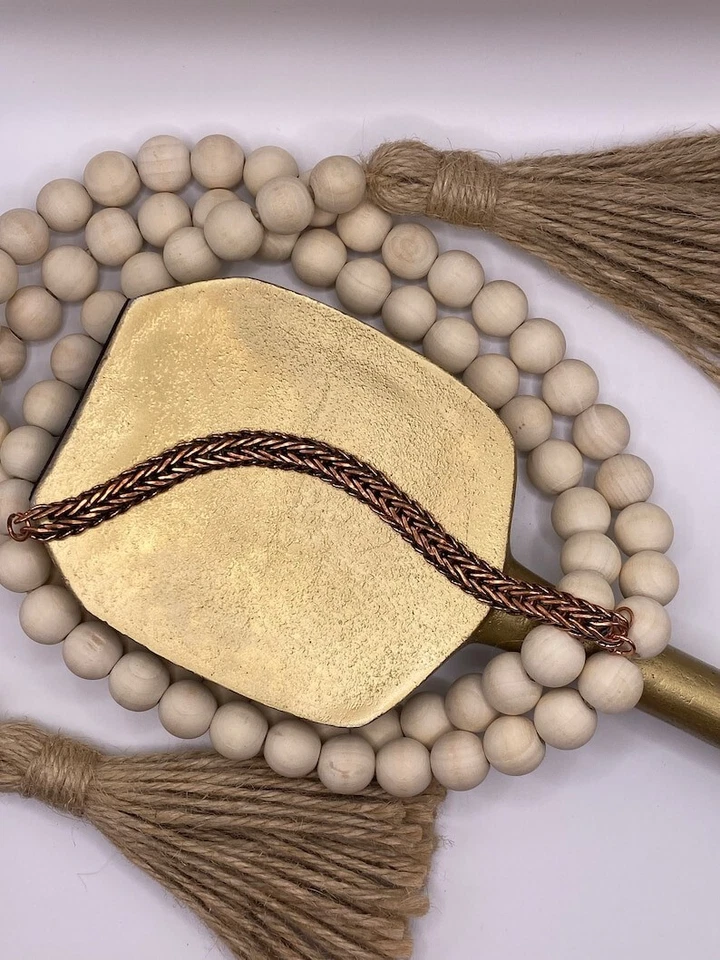 Pure Solid Copper Bracelet Arthritis Cuban Chain Curb Link Rider  Bracelet CJ-12 - Image 4 of 4