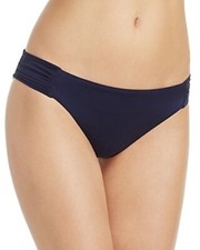 Trina Turk Navy Studio Solids Shirred Side Hipster Bikini Bottom L20424 Size 4