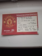 MATCH TICKET PREMIER LEAGUE MAN UTD V NEWCASTLE 18th apr 1998