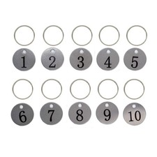 Stainless Steel Number Tags Key Tags with Key Rings 1-50 1-50