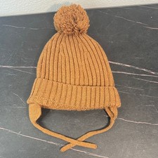 Zara Kids Tan Knit Pom-Pom Hat