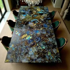 Labradorite Gemstone Dining Table – Unique Statement Furniture