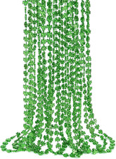 12 Pcs Shamrock Necklaces Bulk St Patricks Day Beads Necklace, Plastic Shamrock